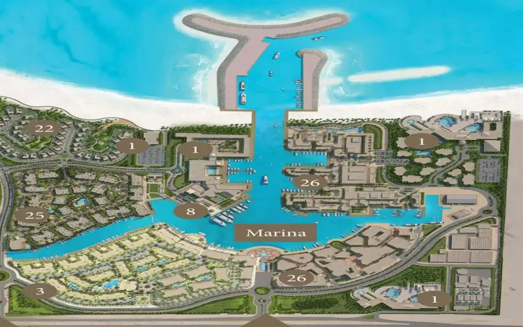 قرية مارينا ويست مراسى Marina West Marassi اسعار 2025 2 ماستر بلان مارينا ويست مراسي