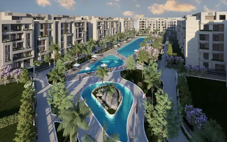 مشروع فالوري واجهة كمبوند فالوري شيراتون مع مسابح وحدائق