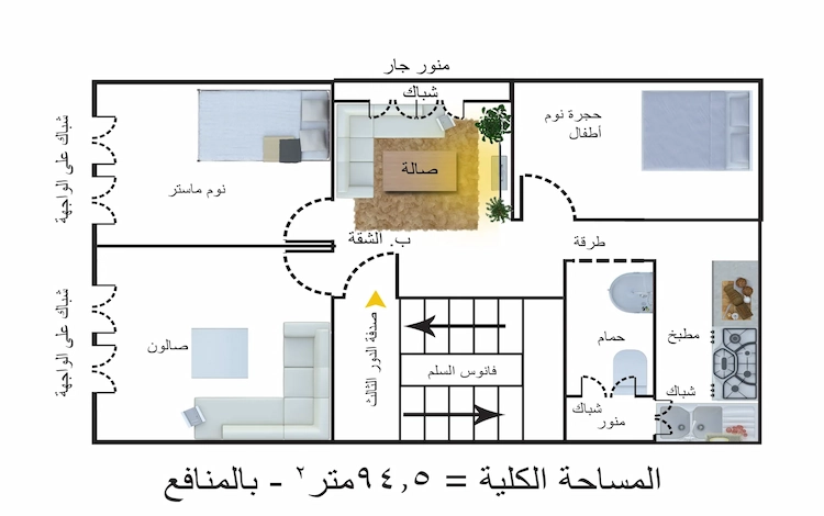 مخطط الشقق في مشروع سوان ليك التجمع الاول