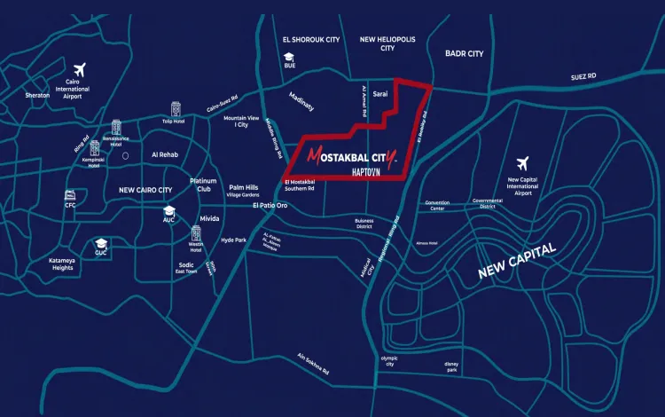 Haptown El Mostakbal city location