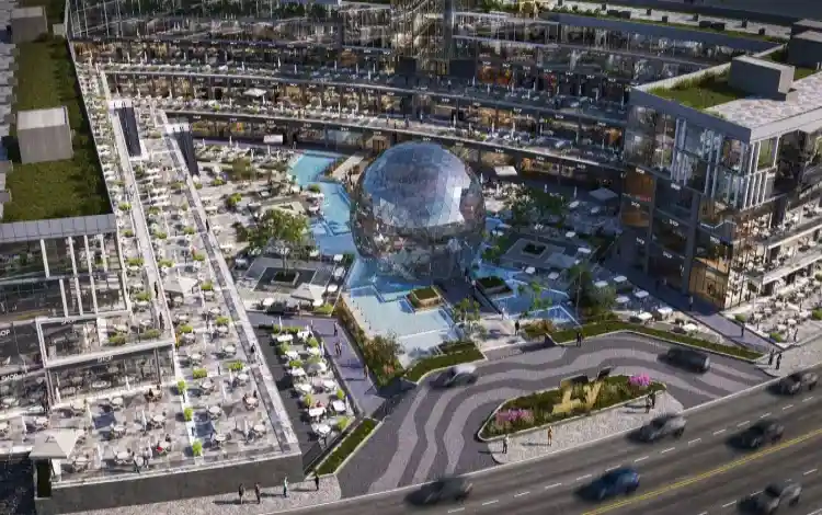 اي في بيزنس بارك التجمع الخامس IV Business park New Cairo 1 مخطط معماري حديث لمول IV Business Park بتصميم دائري مميز