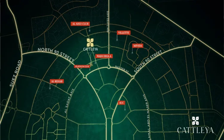 كمبوند cattleya new cairo موقع كمبوند كتاليا التجمع الخامس