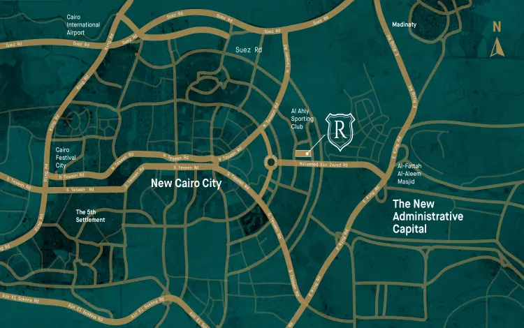 موقع كمبوند ريجنتس سكوير القاهرة الجديدة