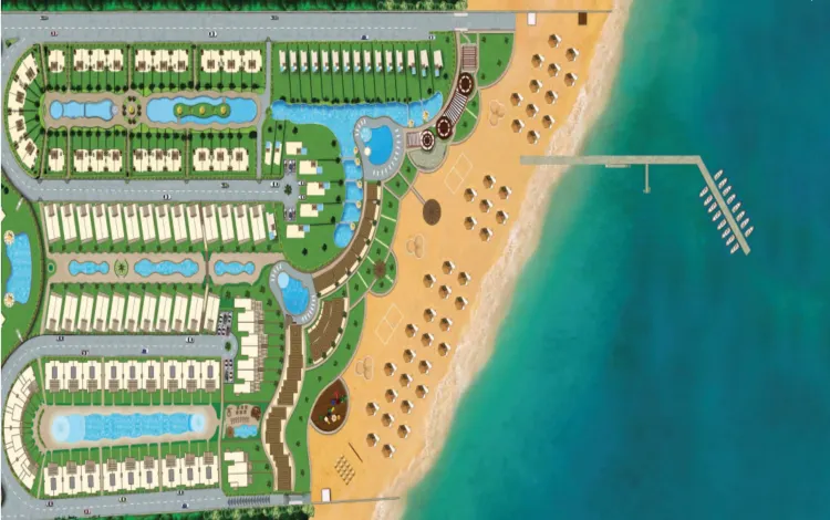 قرية بلو بلو السخنة ماستر بلان قرية بلو بلو العين السخنة