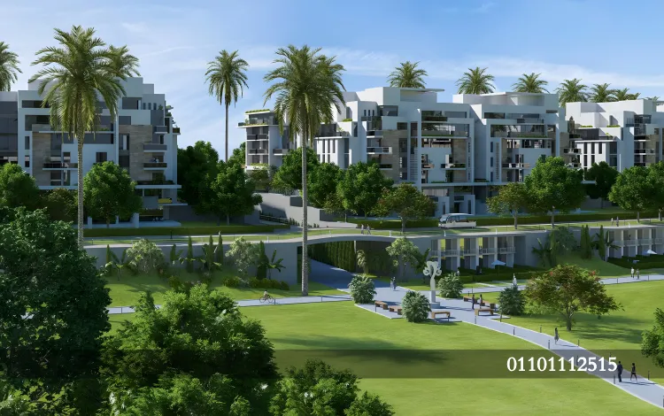 المساحات الخضراء والمناظر الطبيعية في mountain view icity new cairo