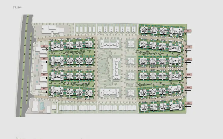 تصميم كمبوند تريو جاردنز