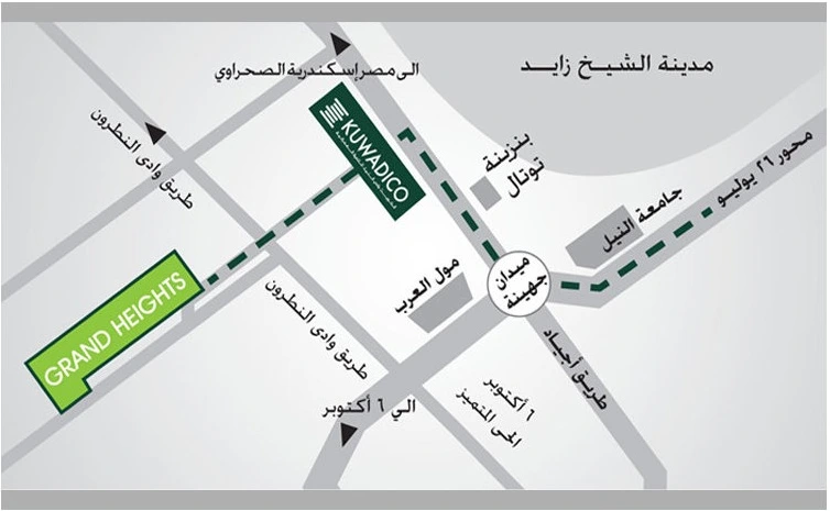خريطة موقع كمبوند جراند هايتس أكتوبر