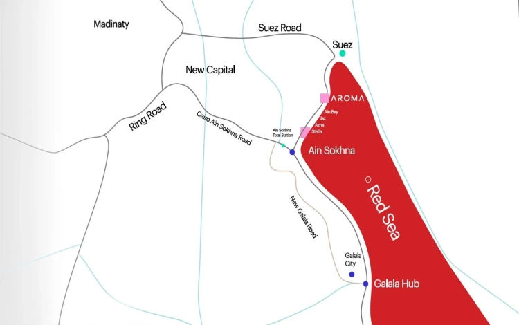 موقع قرية اروما العين السخنة