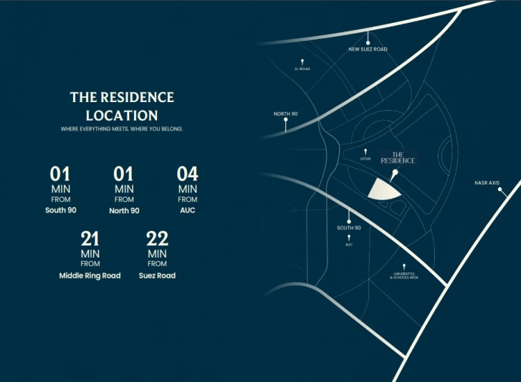 موقع كمبوند ذا ريزيدنس القاهرة الجديدة