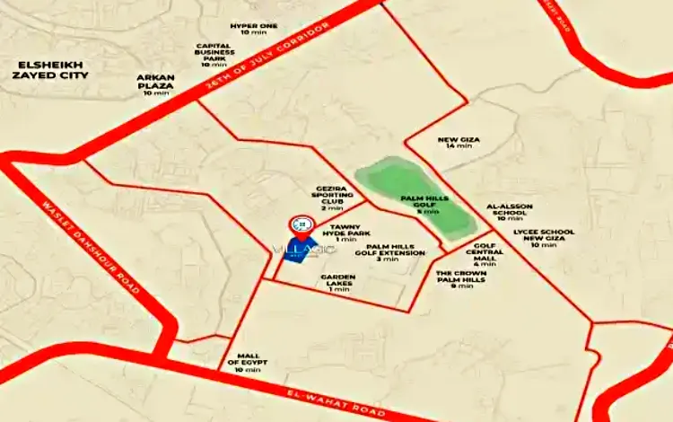 The location of Villagio October Compound