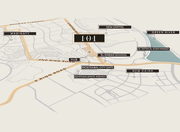 The 101 Compound location The 101 Mostakbal City Compound